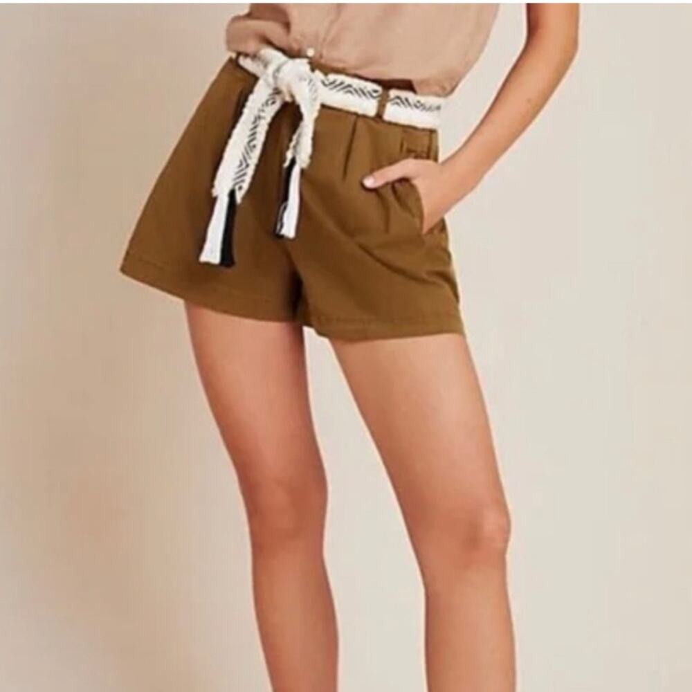 by Anthropologie Womens 2 Pleated Side Zip Short